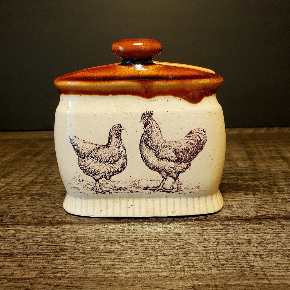 Vintage Chicken Ceramic Napkin Holder by Enesco Country Road